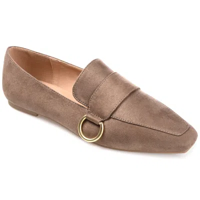Journee Collection Benntly Vegan Leather Flat Loafer In Taupe