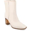 Journee Collection Women's Clearie Tru Comfort Foam Transparent Block Heel Square Toe Boot In White