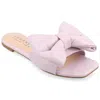 Journee Collection Tru Comfort Foam Fayre Bow Flat In Lavender Faux Leather- Polyurethane