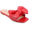 Journee Collection Tru Comfort Foam Fayre Bow Flat In Red Faux Leather- Polyurethane
