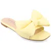 Journee Collection Tru Comfort Foam Fayre Bow Flat In Yellow Faux Leather- Polyurethane