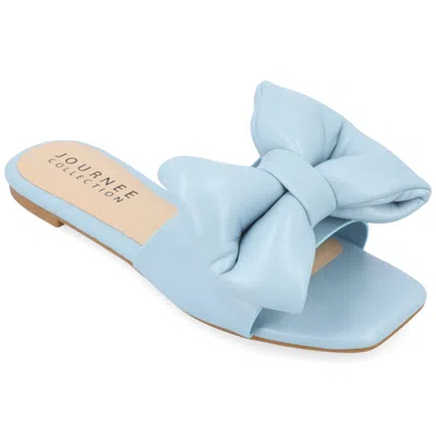 Journee Collection Tru Comfort Foam Fayre Bow Flat In Blue