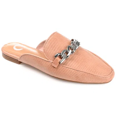 Journee Collection Hazina Embossed Lizard Tru Comfort Foam Mule In Blush