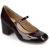 Journee Collection Okenna Womens Square Closed Toe Block Heel Pumps In Brown