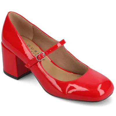 Journee Collection Journee Women's Okenna Tru Comfort Foam Wide Width Low Heel Square Toe Pumps In Red
