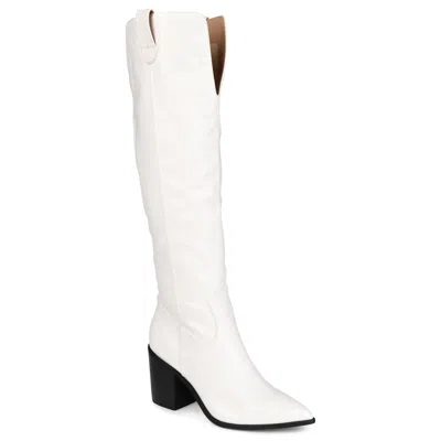 Journee Collection Women's Tru Comfort Foam Wide Width Wide Calf Therese In White