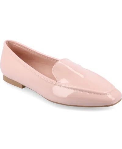 Journee Collection Women's Tullie Square Toe Loafers In Patent,pink