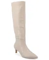 Journee Collection Tullip Kitten Heel Boot- Wide Width & Wide Calf In Taupe
