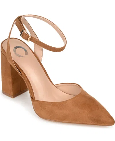JOURNEE COLLECTION WOMEN'S TYYRA ANKLE STRAP BLOCK HEEL PUMPS