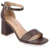 Journee Collection Women's Valenncia Supernatural Shades Tru Comfort Foam Open Square Toe Ankle Strap Sandal In Multi