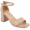 Journee Women's Valenncia Supernatural Shades Tru Comfort Foam Open Square Toe Ankle Strap Sandals In Pink