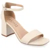 Journee Collection Women's Valenncia Supernatural Shades Tru Comfort Foam Open Square Toe Ankle Strap Sandal In White
