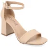 Journee Collection Women's Valenncia Supernatural Shades Tru Comfort Foam Open Square Toe Ankle Strap Sandals In Neutral