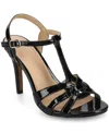 Journee Collection Valry Strappy Sandal In Patent,black
