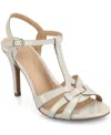 Journee Collection Valry Strappy Sandal In Patent,bone