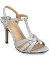 Journee Collection Valry Strappy Sandal In Satin,silver