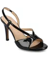 Journee Collection Women's Varra Crossover Strap Dress Sandals In Black Patent