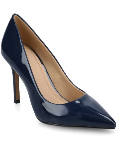 Journee Collection Women's Venus Pointed Toe Comfort Dress Pumps In Blue