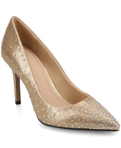 Journee Collection Women's Venus Pointed Toe Comfort Dress Pumps In Gold