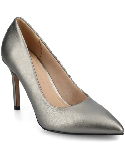Journee Collection Women's Venus Pointed Toe Comfort Dress Pumps In Gray