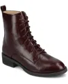 Journee Collection Women's Vienna Lace Up Stacked Heel Booties