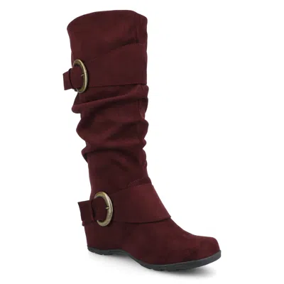 Journee Collection Women's Wide Calf Jester-01 Boot In Red