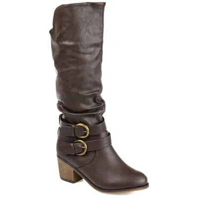 Journee Collection Women's Wide Width Wide Calf Late Boot In Brown