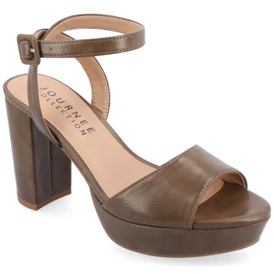 Journee Collection Women's Wide Width Nairri Sandals In Brown
