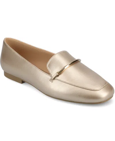 Journee Collection Women's Wrenn Slip On Loafers In Champagne