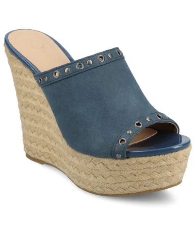 JOURNEE COLLECTION WOMEN'S YARI PLATFORM ESPADRILLE WEDGE SANDALS