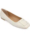 Journee Collection Women's Zimia Buckle Square Toe Ballet Flats In Beige