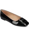 Journee Collection Zimia Square Buckle Flat In Black Patent