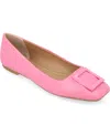 Journee Collection Women's Zimia Buckle Square Toe Ballet Flats In Pink