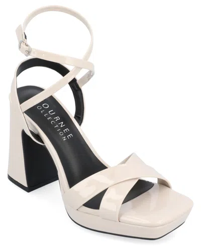 Journee Collection Women's Zorana Platform Sandals In Bone