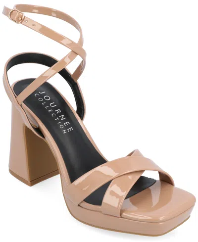 Journee Collection Women's Zorana Platform Sandals In Nude