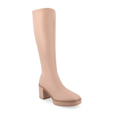 Journee Collection Womens Alondra Block Heel Dress Boots In Pink