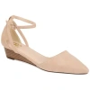 Journee Collection Womens Arkie Pumps Buckle Pointed Toe Wedge Heel In Nude