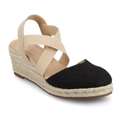 Journee Collection Womens Ashlee Wedge Sandals In Black