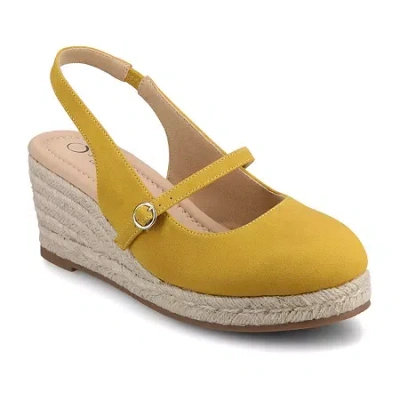 Journee Collection Womens Asmyna Wedge Sandals In Yellow
