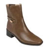 Journee Collection Womens Aubrie Stacked Heel Booties In Brown