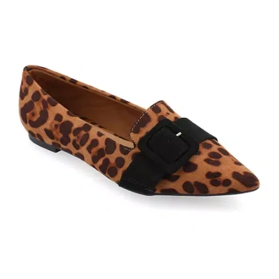 Journee Collection Womens Audrey Slip-on Pointed Toe Loafers In Brown