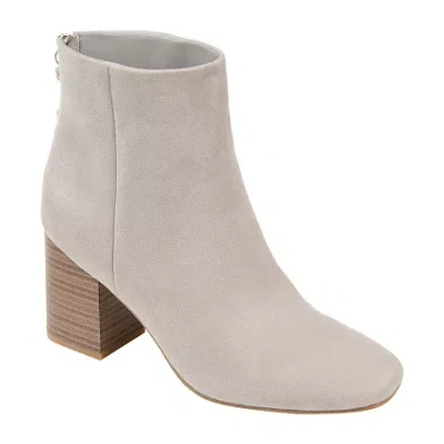 Journee Collection Womens Audrina Stacked Heel Booties In Gray