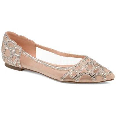 Journee Collection Womens Batavia Slip On Pointed Toe Ballet Flats In Metallic