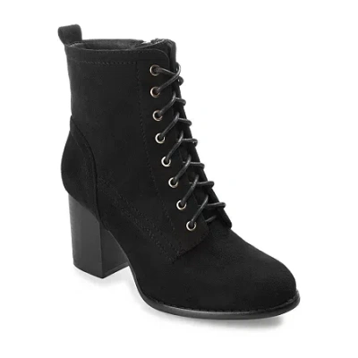 Journee Collection Womens Baylor Stacked Heel Booties In Black