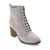 Journee Collection Womens Baylor Stacked Heel Booties In Gray