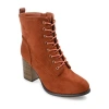 Journee Collection Womens Baylor Stacked Heel Booties In Orange