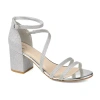 Journee Collection Womens Bella Heeled Sandals In Silver