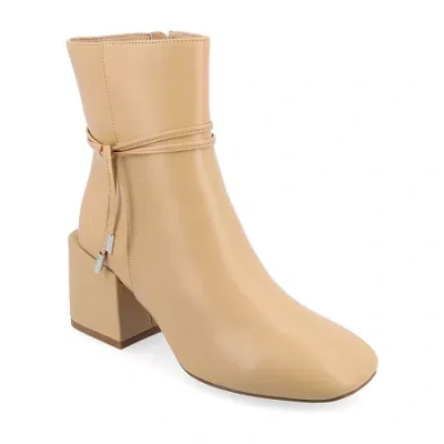 Journee Collection Womens Beverley Block Heel Booties In Brown