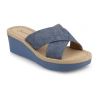 Journee Collection Womens Biara Wedge Sandals In Blue