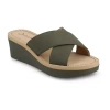 Journee Collection Womens Biara Wedge Sandals In Green